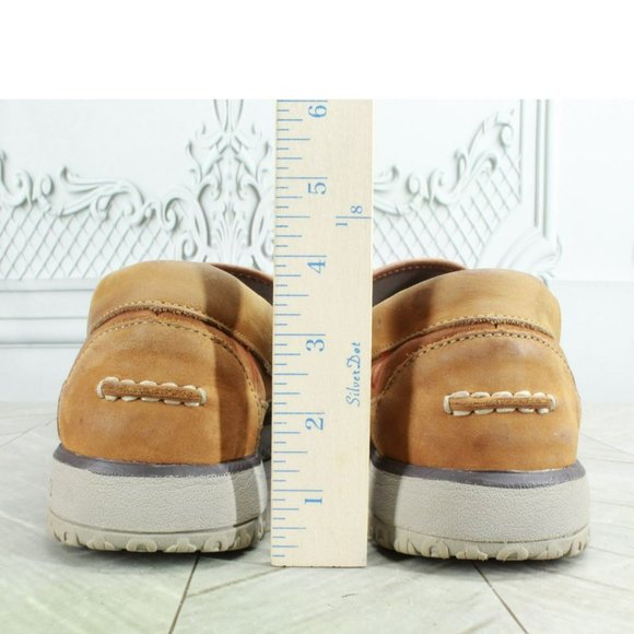 LL Bean All Week Brown Leather Slip On Moccasin Slipper Shoes Size 11 - Picture 6 of 9